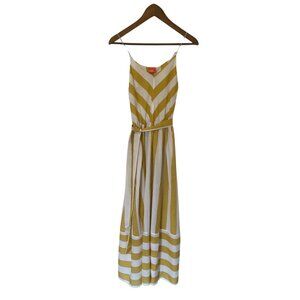 Smile Yellow Striped Midi Sundress